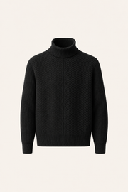 Moravi Cashmere Knit Turtleneck Black