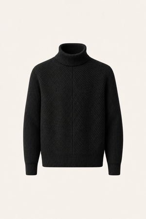 Moravi Cashmere Knit Turtleneck Black