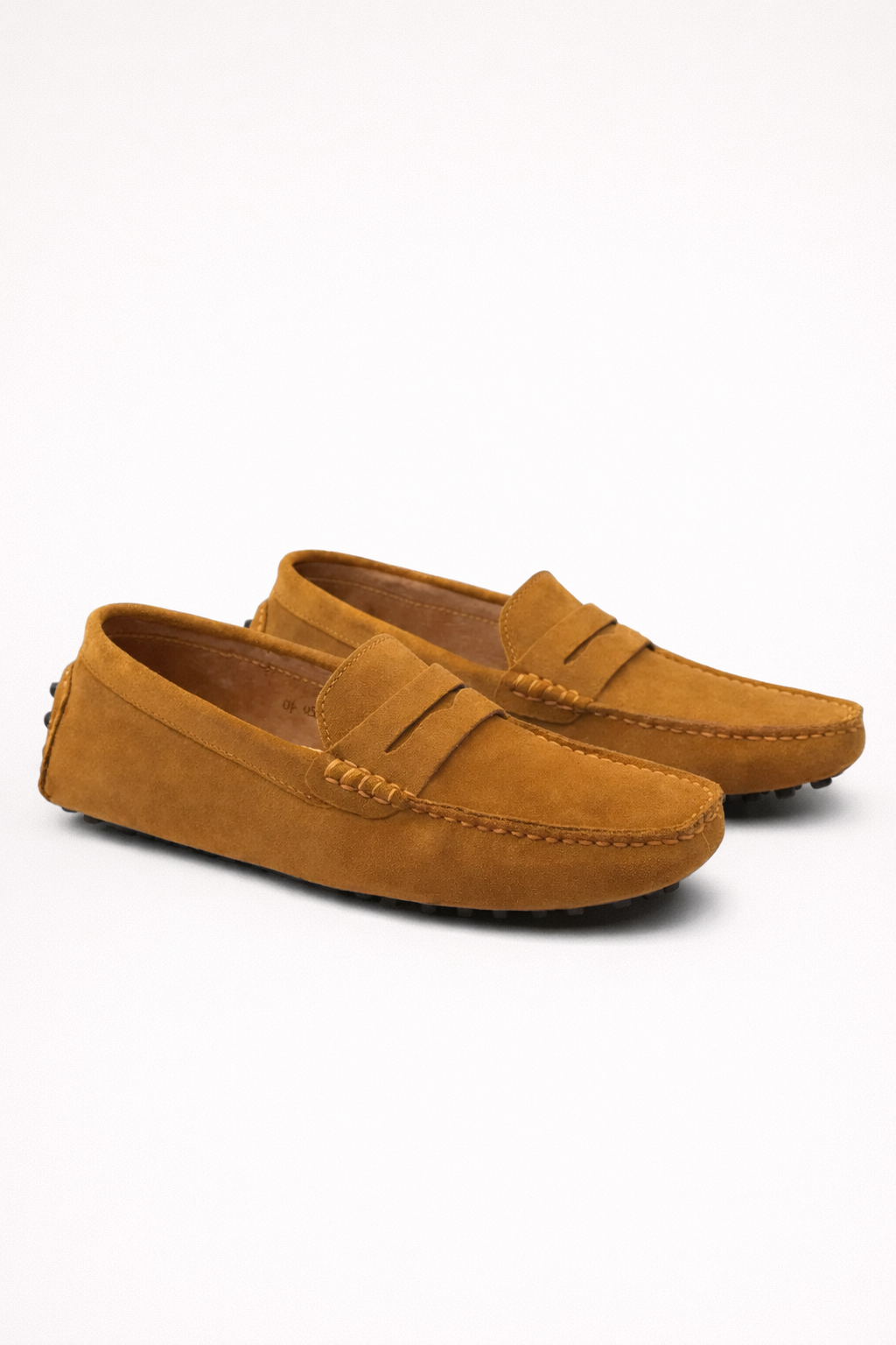 Suede Driver Loafers Caramel