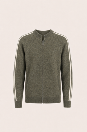 Darilo Wool Zip Knit Olive Green