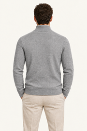 Sivaro Cashmere Reversible Zip Knit Beige & Grey