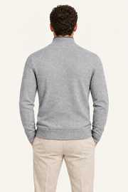 Sivaro Cashmere Reversible Zip Knit Dark Grey & Grey