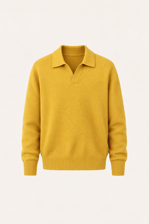 Malero Wool Polo Knit Yellow