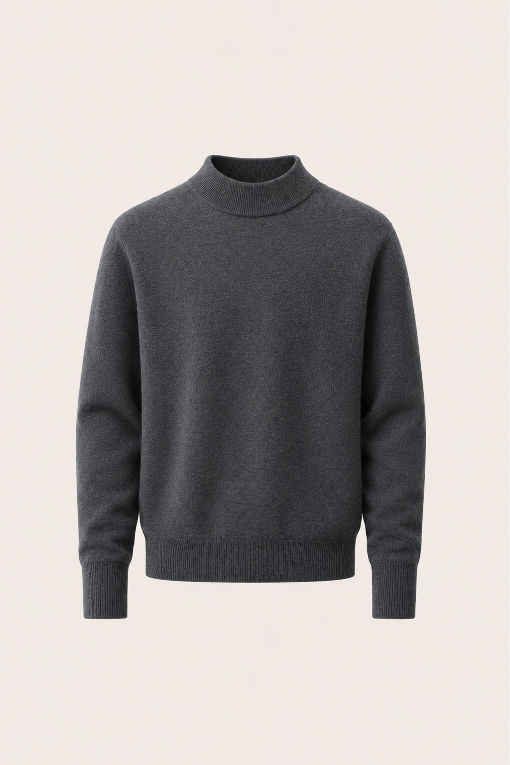 Aurelio Cashmere Mock Neck Charcoal