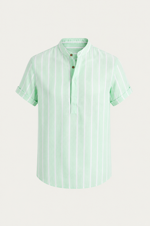 Heritage Linen Short Sleeve Shirt Green