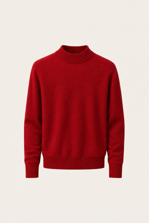Aurelio Cashmere Mock Neck Red