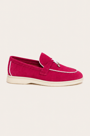Amari Buckled Loafers Fuchsia