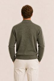 Darilo Wool Zip Knit Olive Green