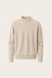 Aurelio Cashmere Mock Neck Sand