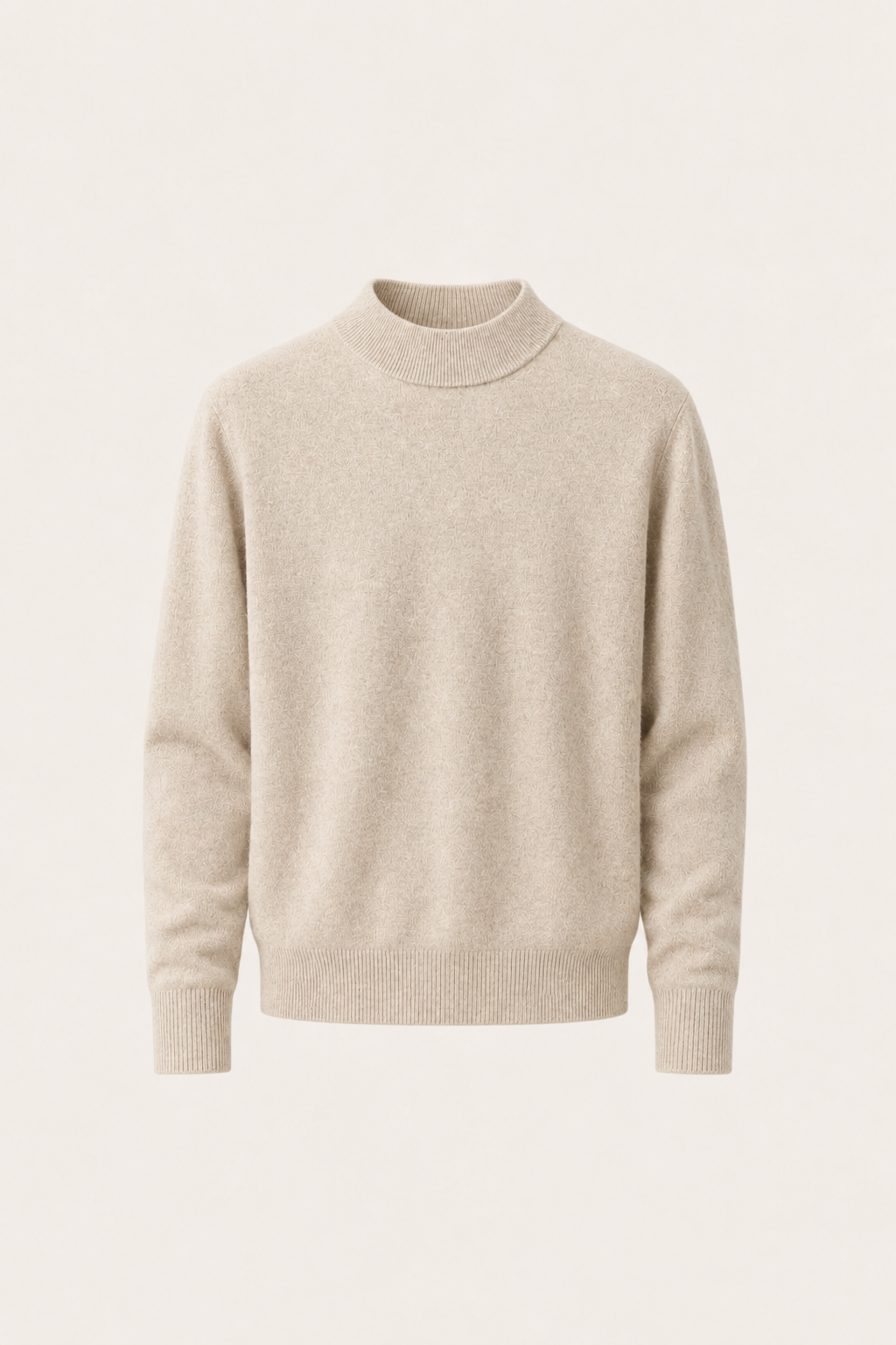 Aurelio Cashmere Mock Neck Sand