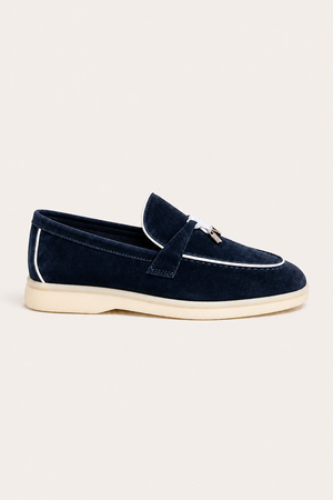 Amari Buckled Loafers Navy