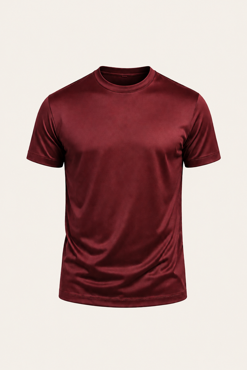 Merciro Cotton Tee Burgundy