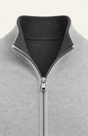 Sivaro Cashmere Reversible Zip Knit Dark Grey & Grey