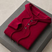 Avaro Merino Hooded Knit Burgundy