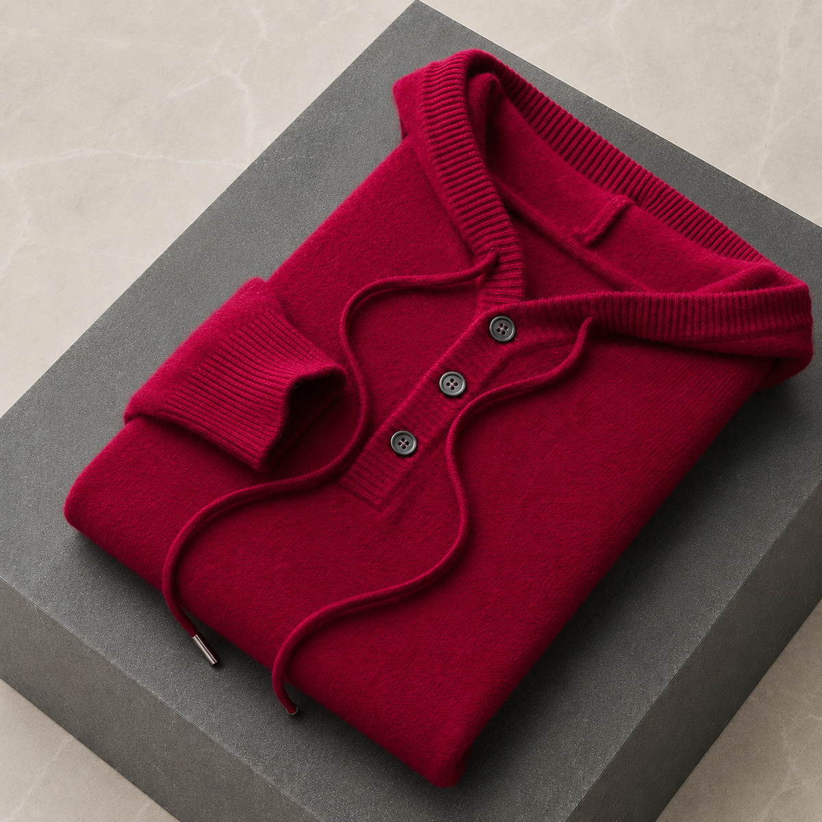 Avaro Merino Hooded Knit Burgundy