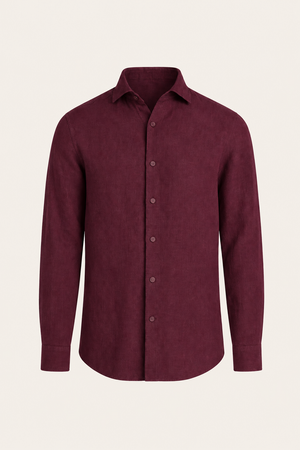 Avari Linen Shirt Burgundy