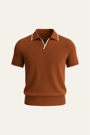 Parivo Knitted Polo Terracotta