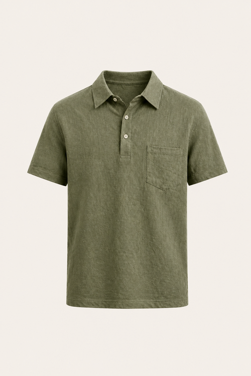 Linano Linen Polo Green
