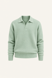 Malero Wool Polo Knit Green