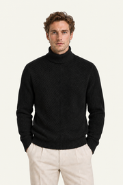 Moravi Cashmere Knit Turtleneck Black