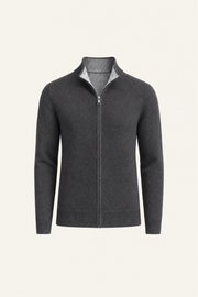 Sivaro Cashmere Reversible Zip Knit Dark Grey & Grey