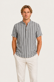 Heritage Linen Short Sleeve Shirt Grey