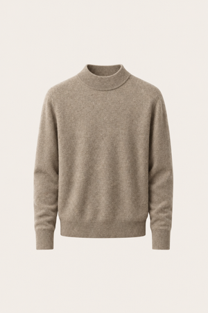 Aurelio Cashmere Mock Neck Taupe