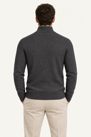 Sivaro Cashmere Reversible Zip Knit Dark Grey & Grey