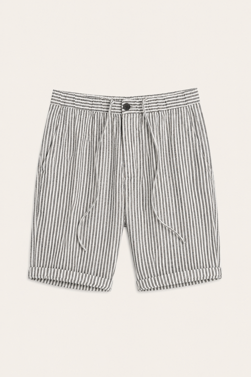 Rivero Linen Short White Striped