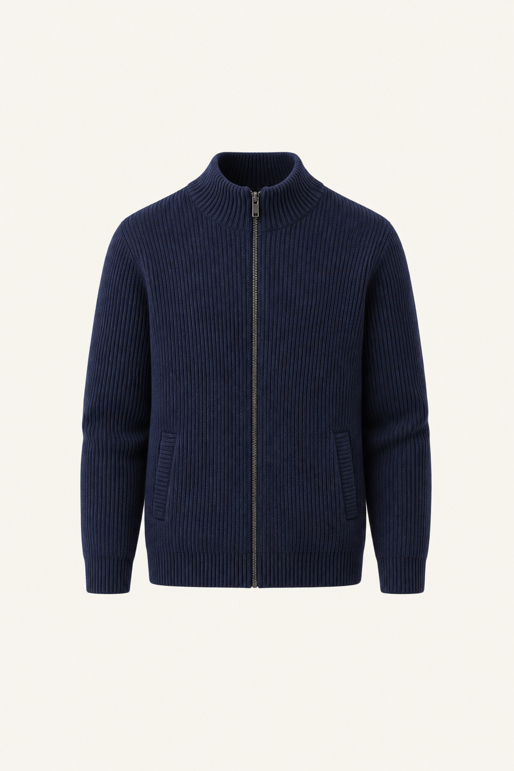 Narivo Australian Wool Zip Knit Navy