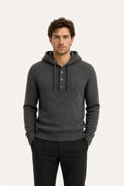 Avaro Merino Hooded Knit Dark Grey