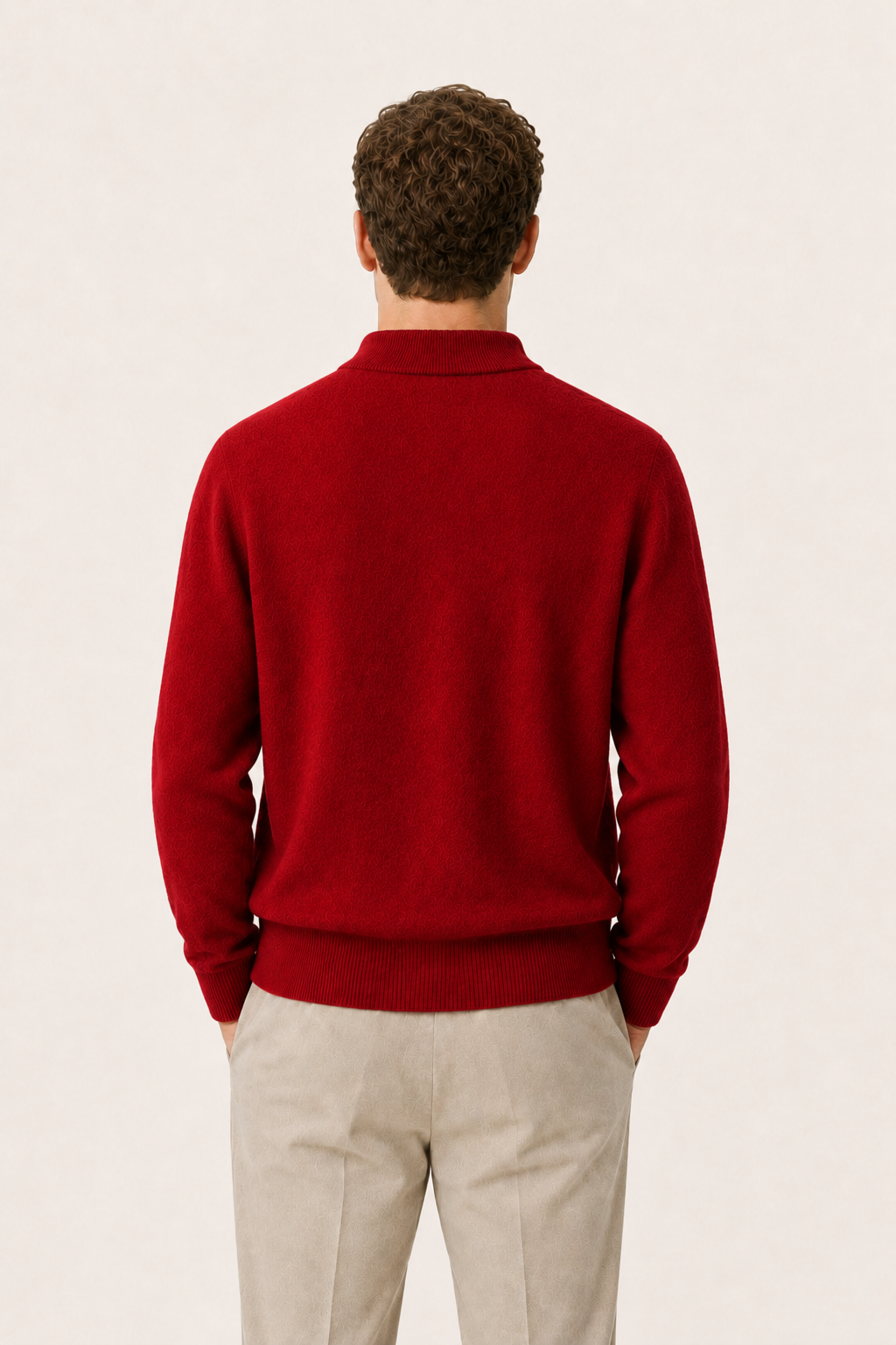 Aurelio Cashmere Mock Neck Red