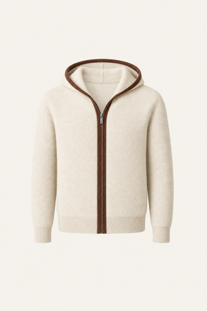 Ravalo Cashmere Zip Hoodie Cream