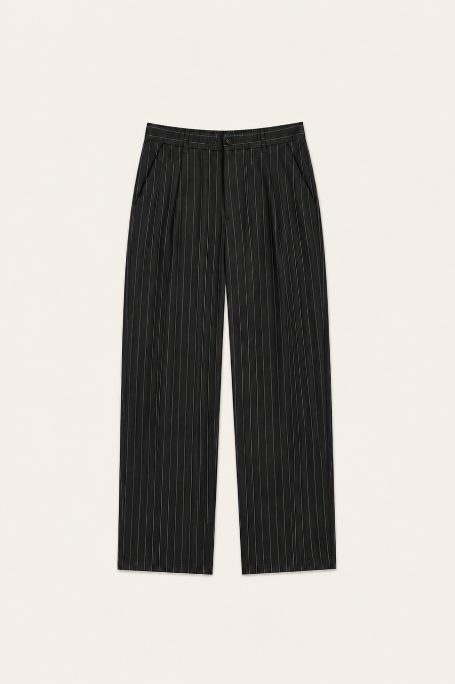 Borelo Linen Striped Trousers Black