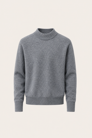 Aurelio Cashmere Mock Neck Grey