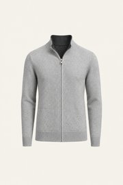 Sivaro Cashmere Reversible Zip Knit Dark Grey & Grey