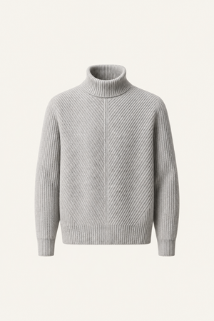 Moravi Cashmere Knit Turtleneck Grey