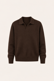 Malero Wool Polo Knit Brown