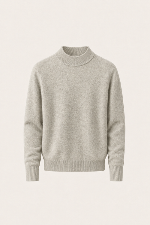 Aurelio Cashmere Mock Neck Greige
