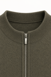 Darilo Wool Zip Knit Olive Green