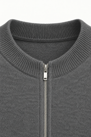 Darilo Wool Zip Knit Dark Grey