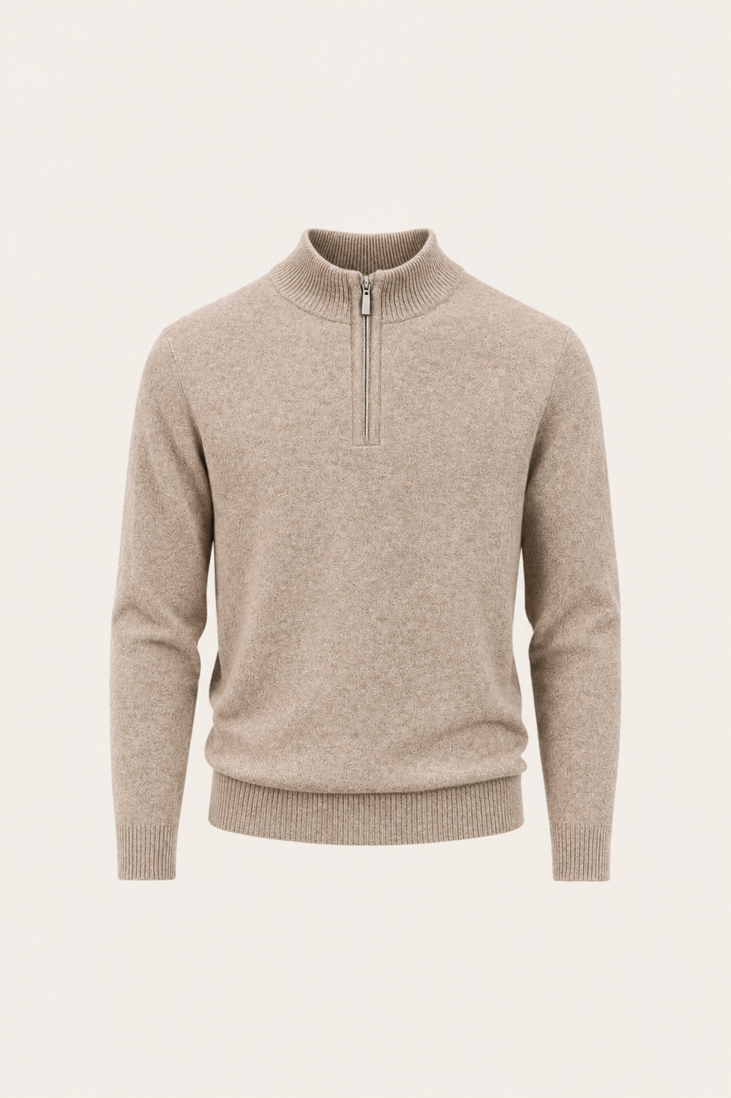 Calero Australian Wool Quarter-Zip Beige