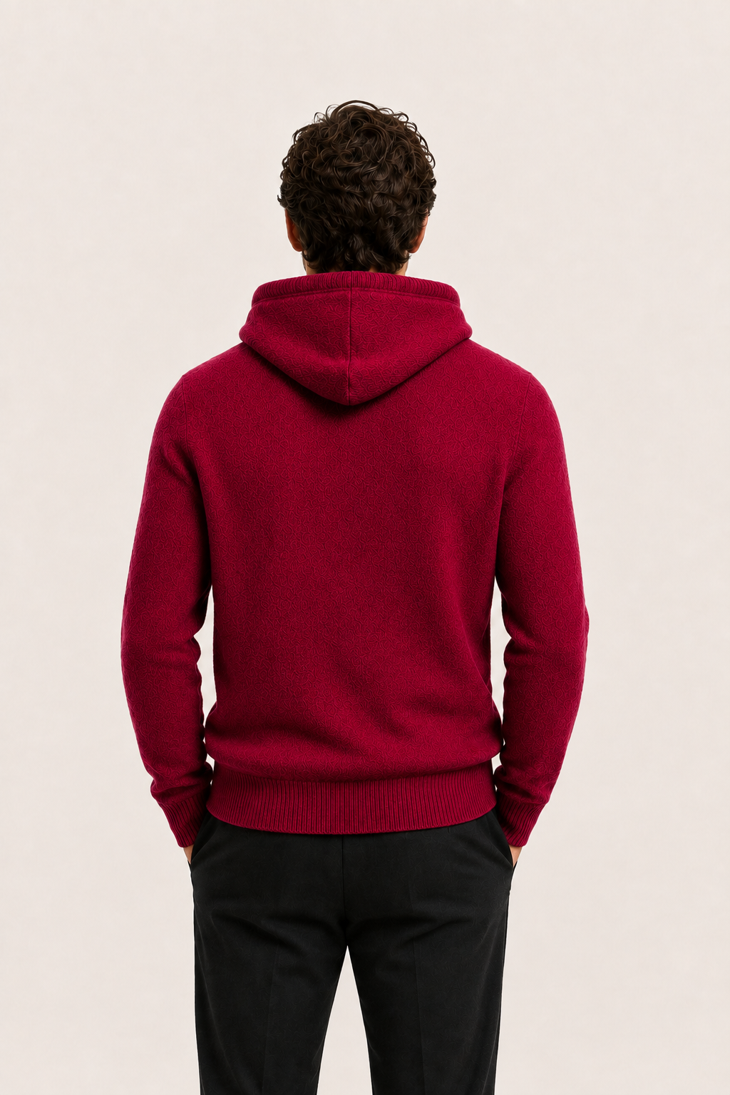 Avaro Merino Hooded Knit Burgundy