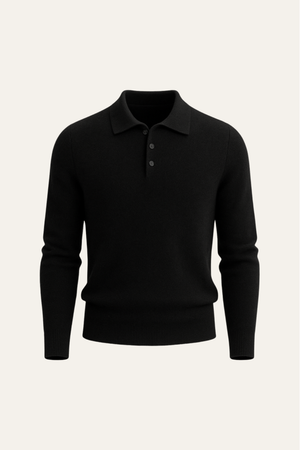 Avarel Wool Polo Knit Black
