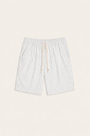 Lenaro Linen Striped Short White