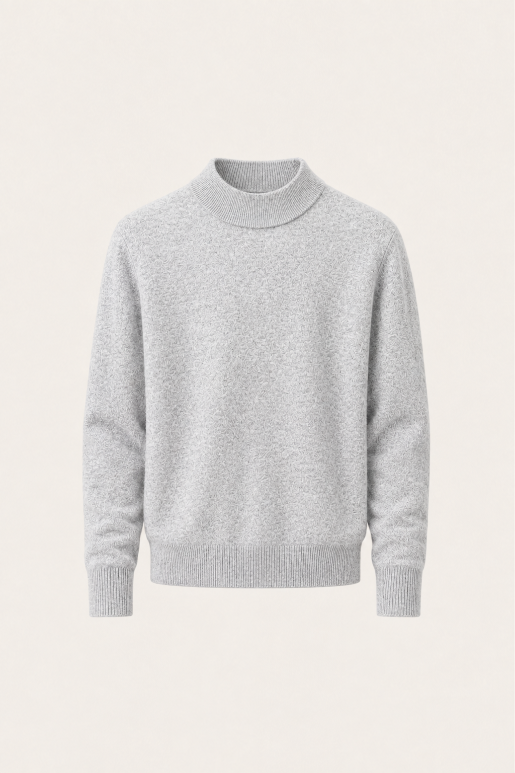 Aurelio Cashmere Mock Neck Light Grey