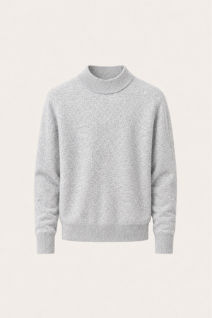 Aurelio Cashmere Mock Neck Light Grey