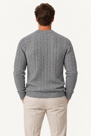 Velaro Cable Knit Crewneck Grey