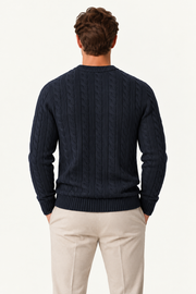Velaro Cable Knit Crewneck Navy