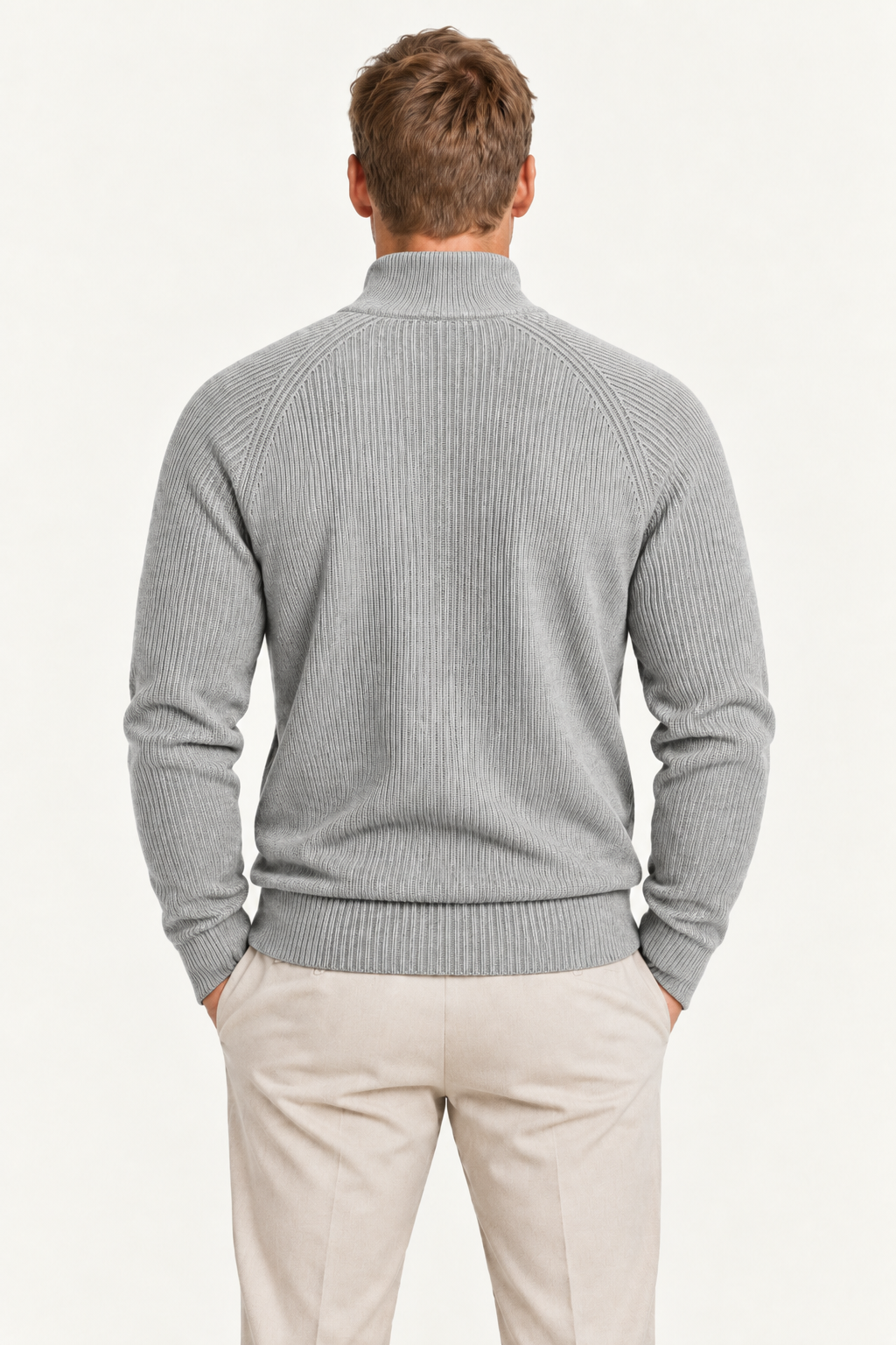 Selano Zip Knit Light Grey